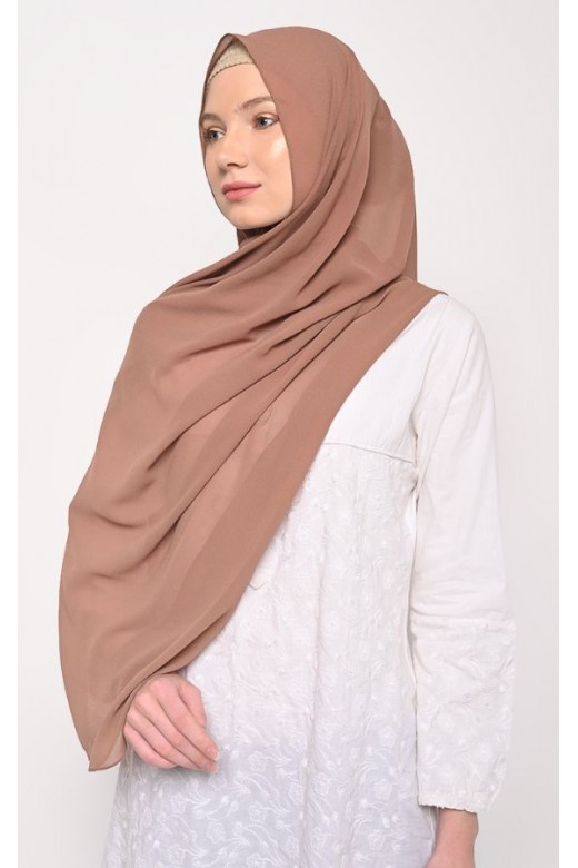 Pasmina Cerutti Baby Doll Jahit Tepi Rosybrown